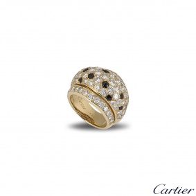 Cartier Yellow Gold Onyx and Diamond Nigeria Ring Cartier Yellow Gold Onyx and Diamond Nigeria Ring
